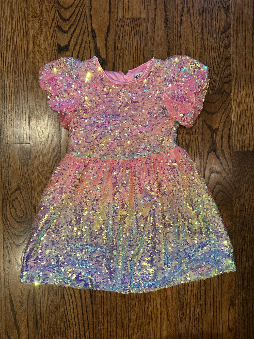 Lola + The Boys Pink Iridescent Sequin Dress